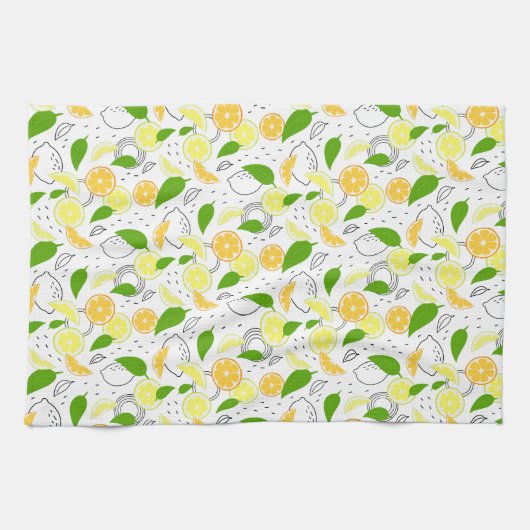 Fresh citrus fruits Lemon Orange Modern. Theedoek (Horizontaal)