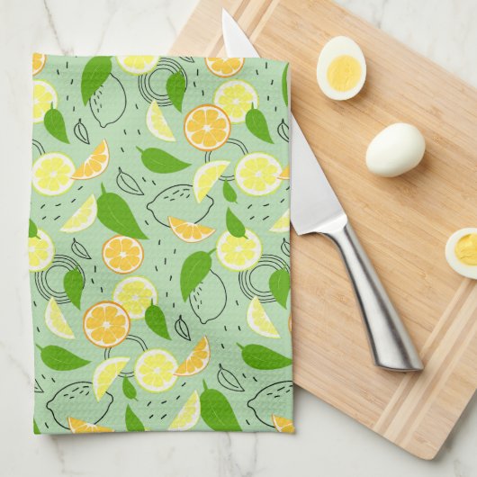 Fresh citrus fruits. theedoek (Quarter Fold)