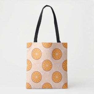 'Fresh Citrus' Levendig Oranje Patroon Tote Bag