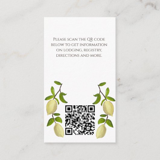 Fresh Citrus Painted Lemons Mediterranean Informatiekaartje (Voorkant)