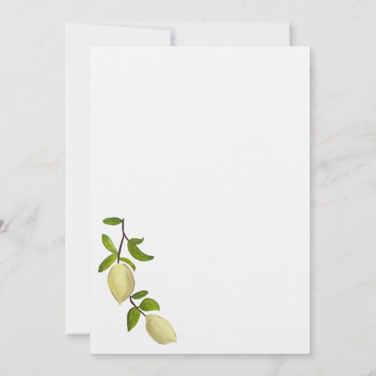 Fresh Citrus Painted Lemons Mediterranean Kaart (Achterkant)