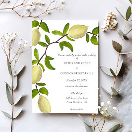 Fresh Citrus Painted Lemons Mediterranean Kaart