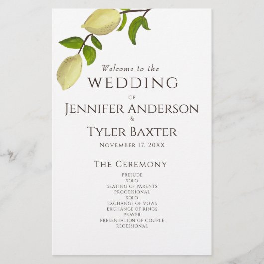 Fresh Citrus Painted Lemons Modern Mediterranean (Voorkant)