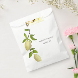 Fresh Citrus Painted Lemons Modern Mediterranean Bedankzakje