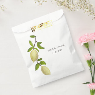 Fresh Citrus Painted Lemons Modern Mediterranean Bedankzakje