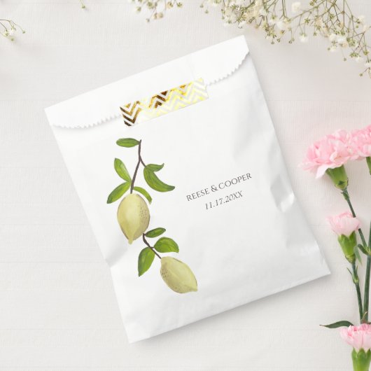 Fresh Citrus Painted Lemons Modern Mediterranean Bedankzakje (Gezegeld)