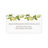 Fresh Citrus Painted Lemons Modern Mediterranean Etiket (Voorkant)