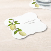 Fresh Citrus Painted Lemons Modern Mediterranean Kartonnen Onderzetters (Gekanteld)