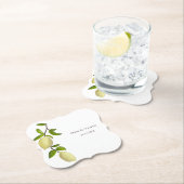 Fresh Citrus Painted Lemons Modern Mediterranean Kartonnen Onderzetters (Insitu)