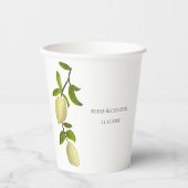 Fresh Citrus Painted Lemons Modern Mediterranean Papieren Bekers (Voorkant)