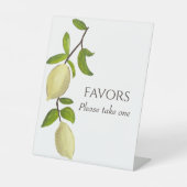 Fresh Citrus Painted Lemons Modern Mediterranean Reclamebord Met Voetstuk (Voorkant)