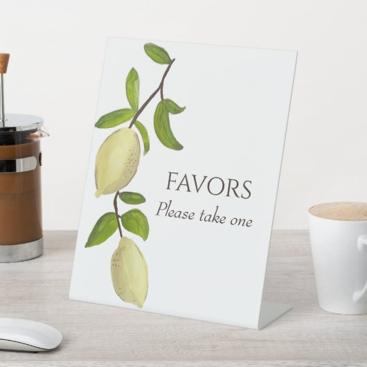 Fresh Citrus Painted Lemons Modern Mediterranean Reclamebord Met Voetstuk (Insitu)