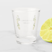 Fresh Citrus Painted Lemons Modern Mediterranean Shot Glas (Achterkant)