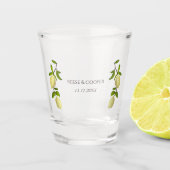 Fresh Citrus Painted Lemons Modern Mediterranean Shot Glas (Voorkant)
