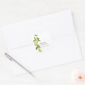 Fresh Citrus Painted Lemons Modern Mediterranean Vierkante Sticker (Envelop)
