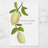 Fresh Citrus Painted Lemons Modern Mediterranean Wijn Etiket (Enkel label)