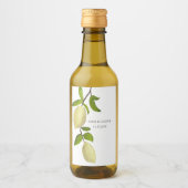 Fresh Citrus Painted Lemons Modern Mediterranean Wijn Etiket (Voorkant)