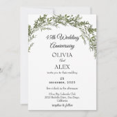 Fresh Classic Greenery Wedding Jubileum Kaart (Voorkant)