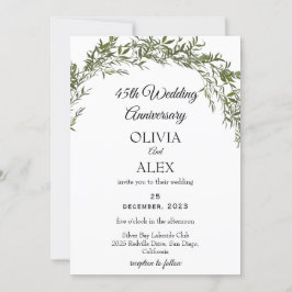 Fresh Classic Greenery Wedding Jubileum Kaart