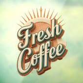 Fresh Coffee Donut Shop  Raamsticker (Vel 3)