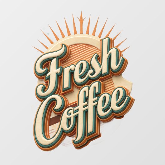 Fresh Coffee Donut Shop Raamsticker (Vel)