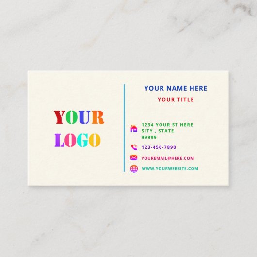 Fresh Color Design Visitekaartje gepersonaliseerd (Voorkant)