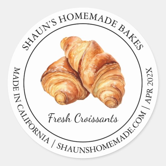 Fresh Croissant Baking Modern label (Voorkant)