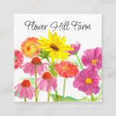 Fresh Cut Flower Boerderij Boeket Vierkante Visitekaartje (Voorkant)