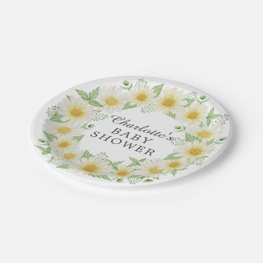 Fresh Daisy Baby shower 7" Bord (Gekanteld)