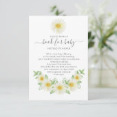 Fresh Daisy Baby shower Boek voor Baby Informatiekaartje (Staand voorkant)