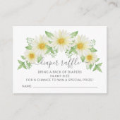 Fresh Daisy Baby shower Luier Raffle Ticket Informatiekaartje (Voorkant)