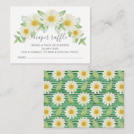 Fresh Daisy Baby shower Luier Raffle Ticket Informatiekaartje