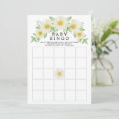 Fresh Daisy Bingo Baby shower Game Kaart (Staand voorkant)