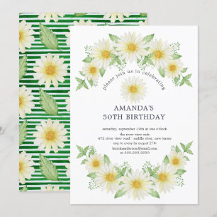 Fresh Daisy Birthday Party Invitation Kaart