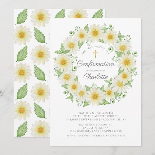 Fresh Daisy Bloemen Meisjes bevestiging Kaart (Voorkant / Achterkant)