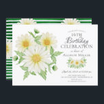 Fresh Daisy Floral 16th Birthday Invitation Kaart<br><div class="desc">Floral 16e verjaardagsfeestuitnodiging met prachtige handbeschilderde madeliefje en bladgroene bladeren.  Draai onze uitnodiging om een coördinerende mais & groene streep terug te uitzichten voor een extra speciale aanraking.</div>