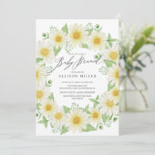 Fresh Daisy Floral Baby Brunch Kaart (Staand voorkant)