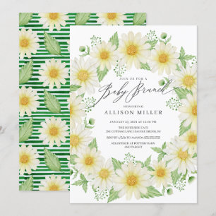 Fresh Daisy Floral Baby Brunch Kaart