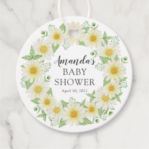 Fresh Daisy Floral Baby shower Favor Bedankjes Labels
