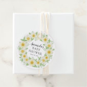 Fresh Daisy Floral Baby shower Favor Bedankjes Labels (In situ)