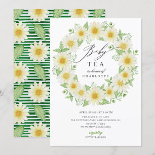 Fresh Daisy Floral Baby shower Tea Kaart