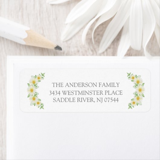 Fresh Daisy Floral Community Return Address Label (Insitu)