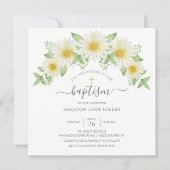 Fresh Daisy Roos Bloemdoop Uitnodiging (Voorkant)