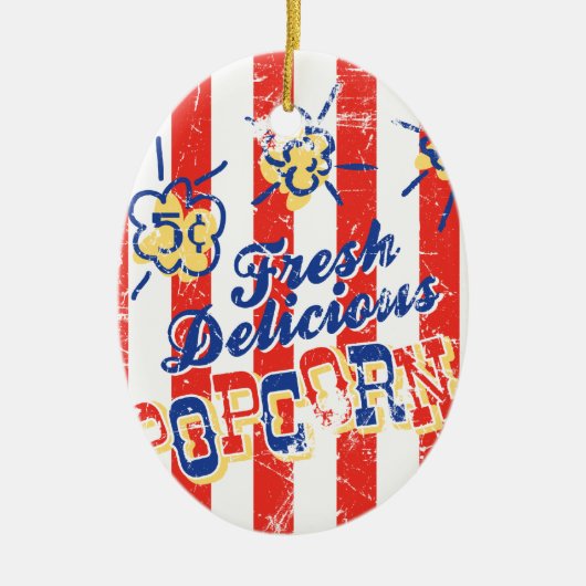 Fresh Delicious Popcorn Ornament — Oval (Voorkant)