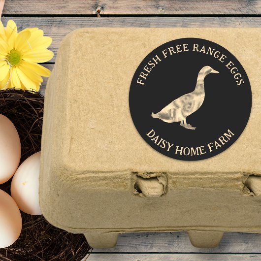 Fresh Duck Eggs Business Ronde Sticker