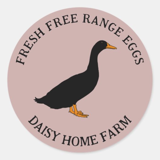 Fresh Duck Eggs Business Ronde Sticker (Voorkant)