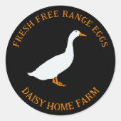 Fresh Duck Eggs Business Ronde Sticker (Voorkant)