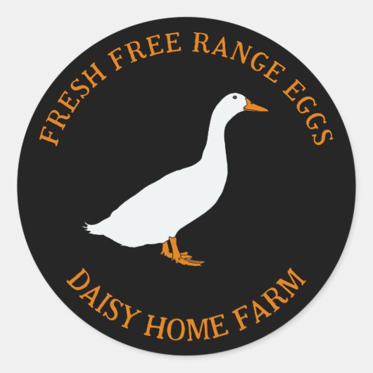 Fresh Duck Eggs Business Ronde Sticker (Voorkant)