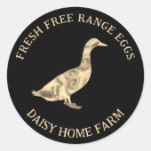 Fresh Duck Eggs Business Ronde Sticker (Voorkant)