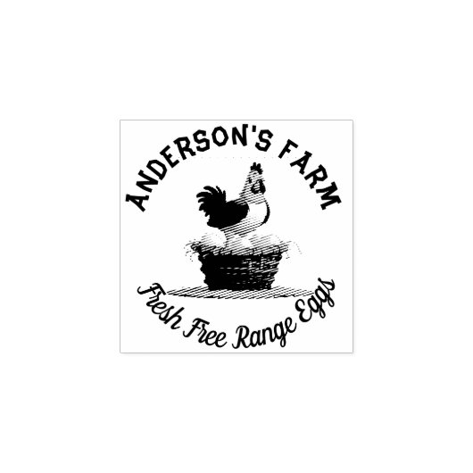 Fresh Eggs Custom Family Boerderij Hen Monogram Ei Rubberstempel (Afrduk)